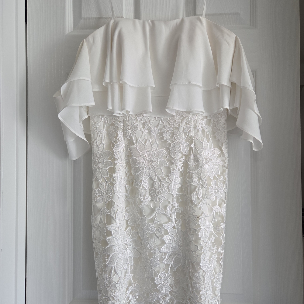 Aidan Mattox White Lace Dress